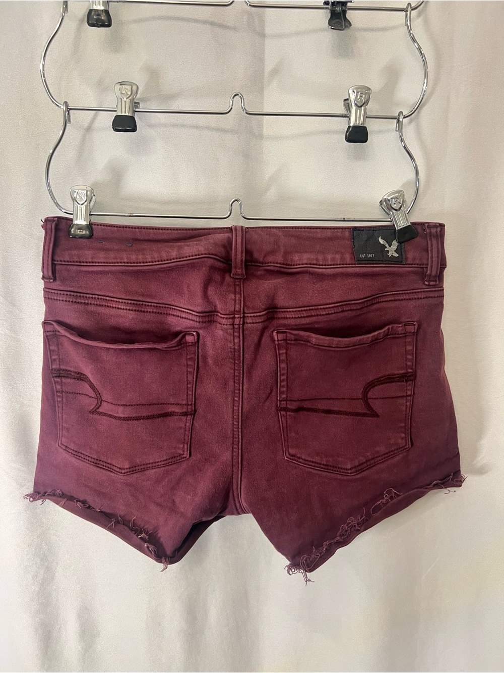 American Eagle Outfitters Super Stretch Shorts - Wine Burgundy - Picture 4 of 8